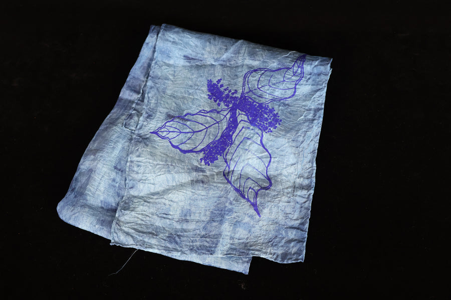 Bardi Blue Silk Scarf - View 1